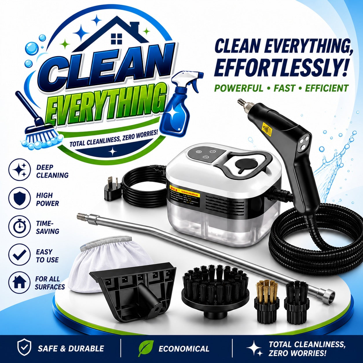 Powerful 2500W Handheld Steam Cleaner