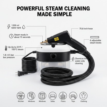 Powerful 2500W Handheld Steam Cleaner
